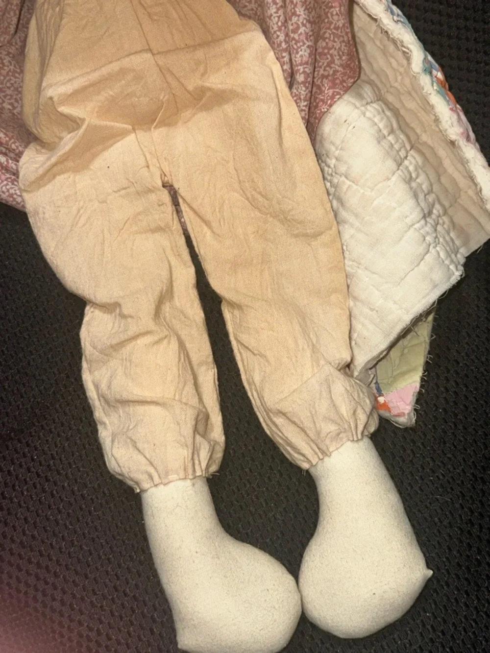 Vintage Handmade Primitive Rag Doll Rustic Folk Art Quilt Country Craft Decor